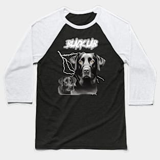 Black Lab Heavy Metal Dog Lover Baseball T-Shirt